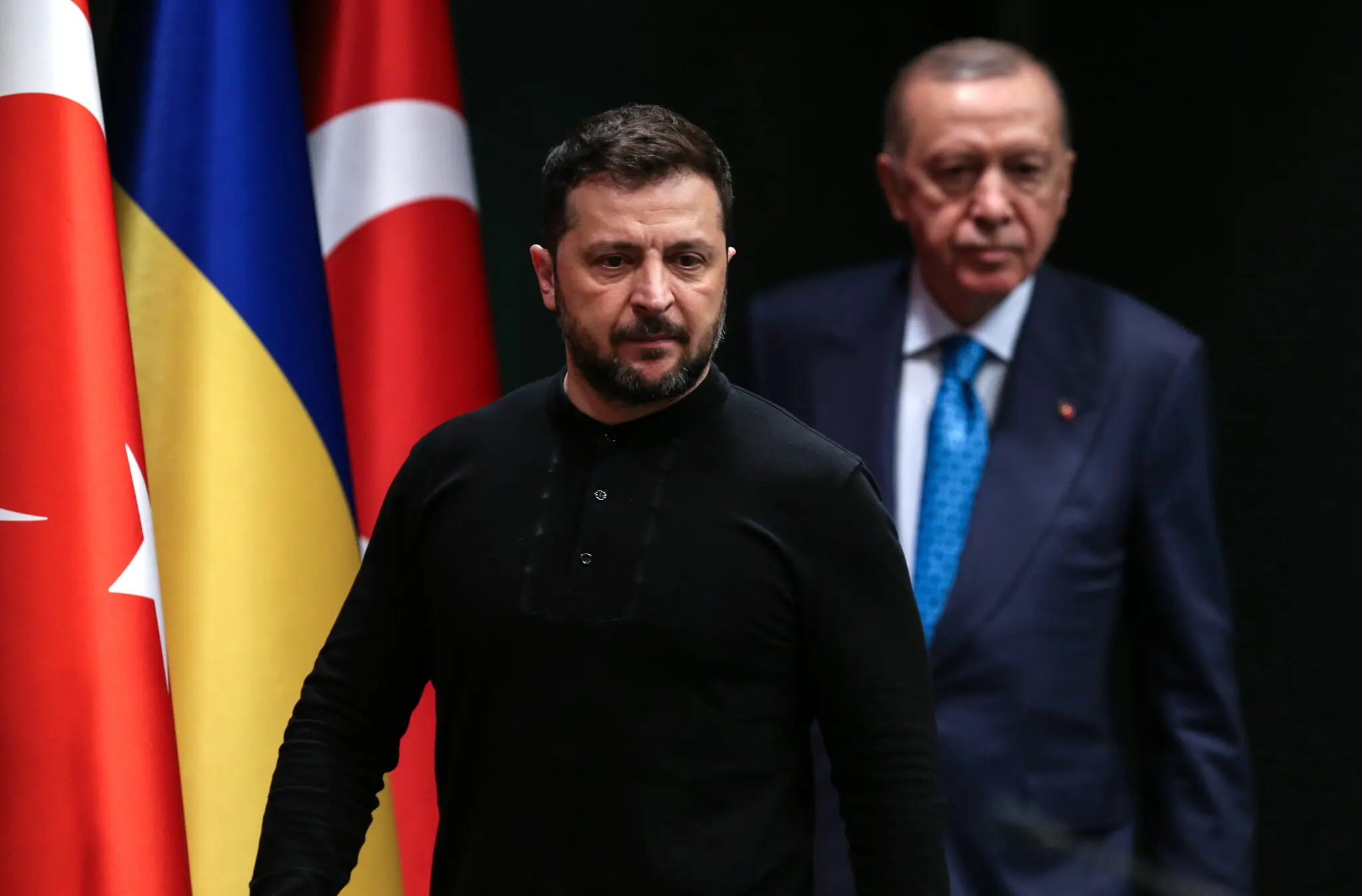 Президент України Володимир Зеленський під час зустрічі з президентом Туреччини Реджепом Тайіпом Ердоганом в Анкарі, Туреччина, у вівторок